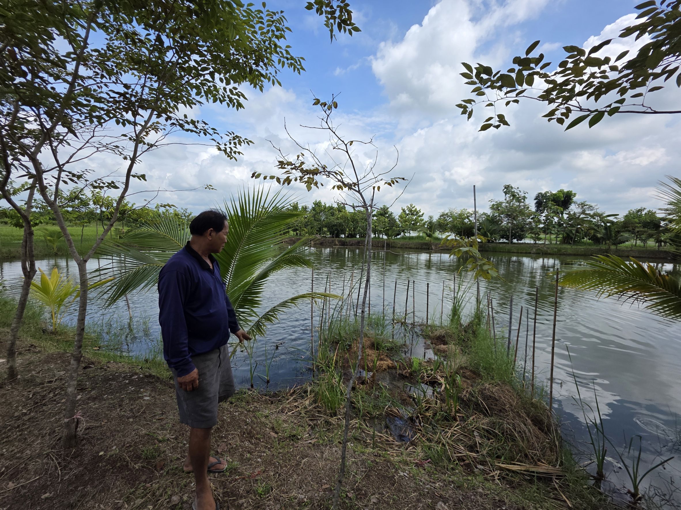 สำนักงานพัฒนาชุมชนอำเภอคลองหลวง "ลงพื้นที่ติดตามการดำเนินงานศูนย์เรียนรู้เศรษฐกิจพอเพียงฯ โคก หนอง นา โมเดล พร้อมสนับสนุนกลุ่ม ฯ ตามนโยบายคนละครึ่งพลัส"